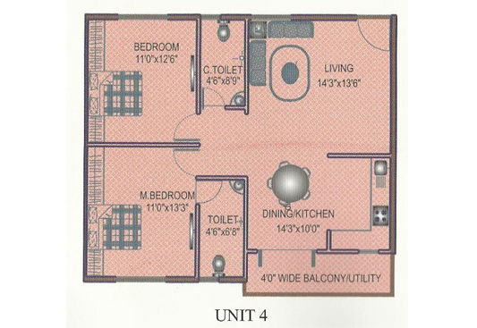 2bhk floorplan
