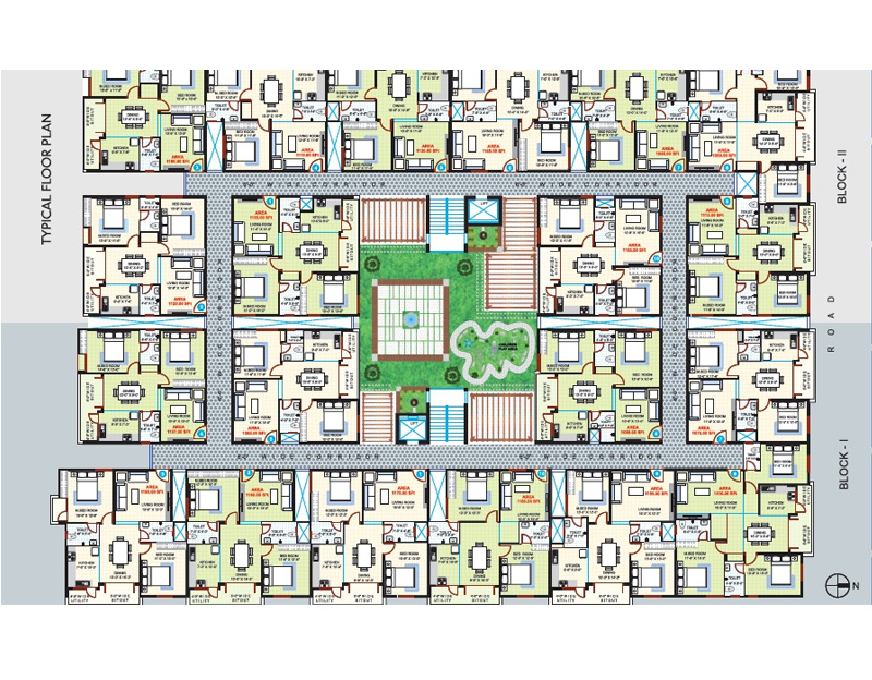 BSR Paradise 2 BHK floorplan