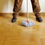 Clean bathroom floor